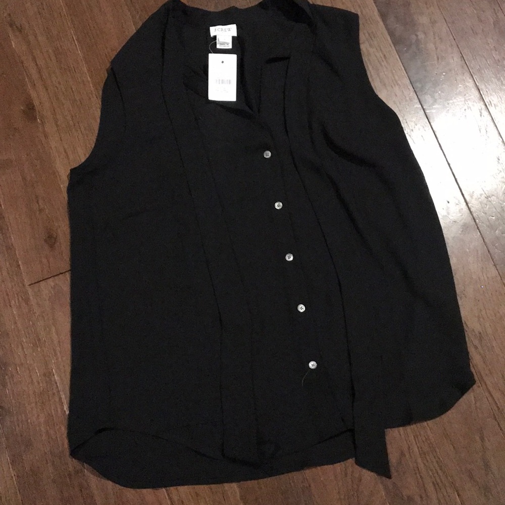 J. Crew Black Sleeveless Blouse
